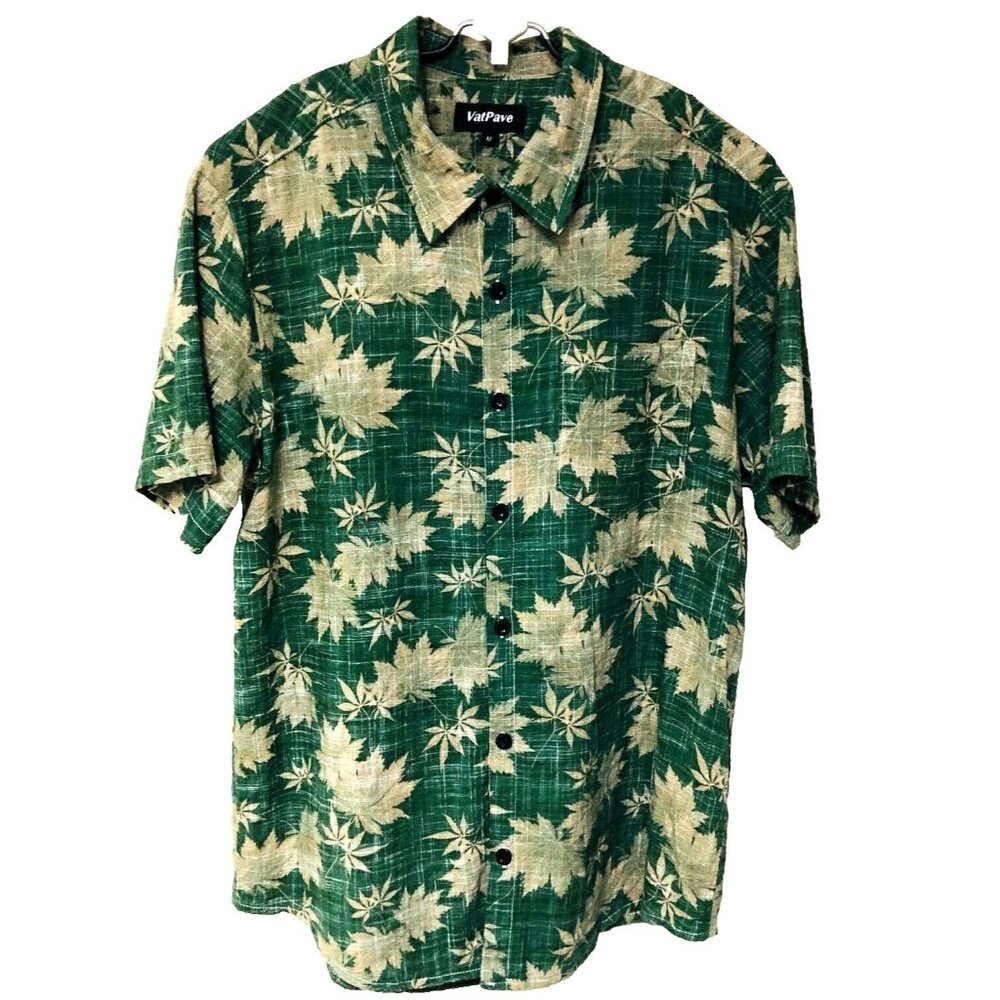 Hawaiian Shirt‎ Men's M Button Down Aloha Pocket Tropical Beach Cruise VatPave